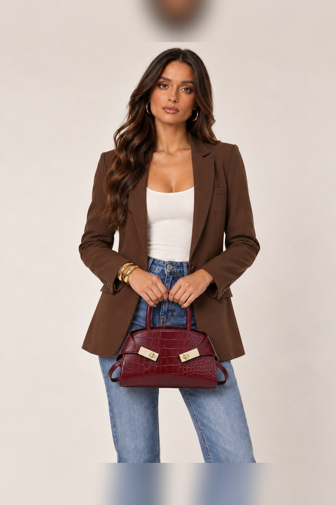 Burgundy Fable Croco Crossbody - STYLED BY ALX COUTUREHandbags
