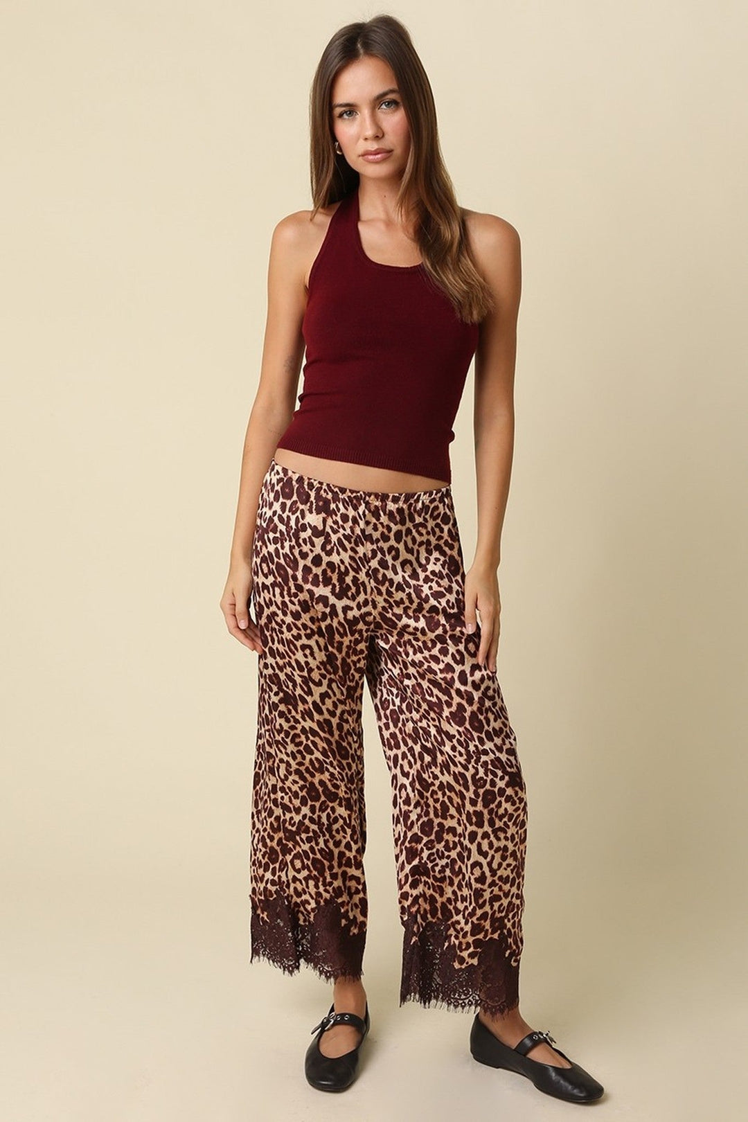 Burgundy Fitted Halter Knit Top - STYLED BY ALX COUTURETops
