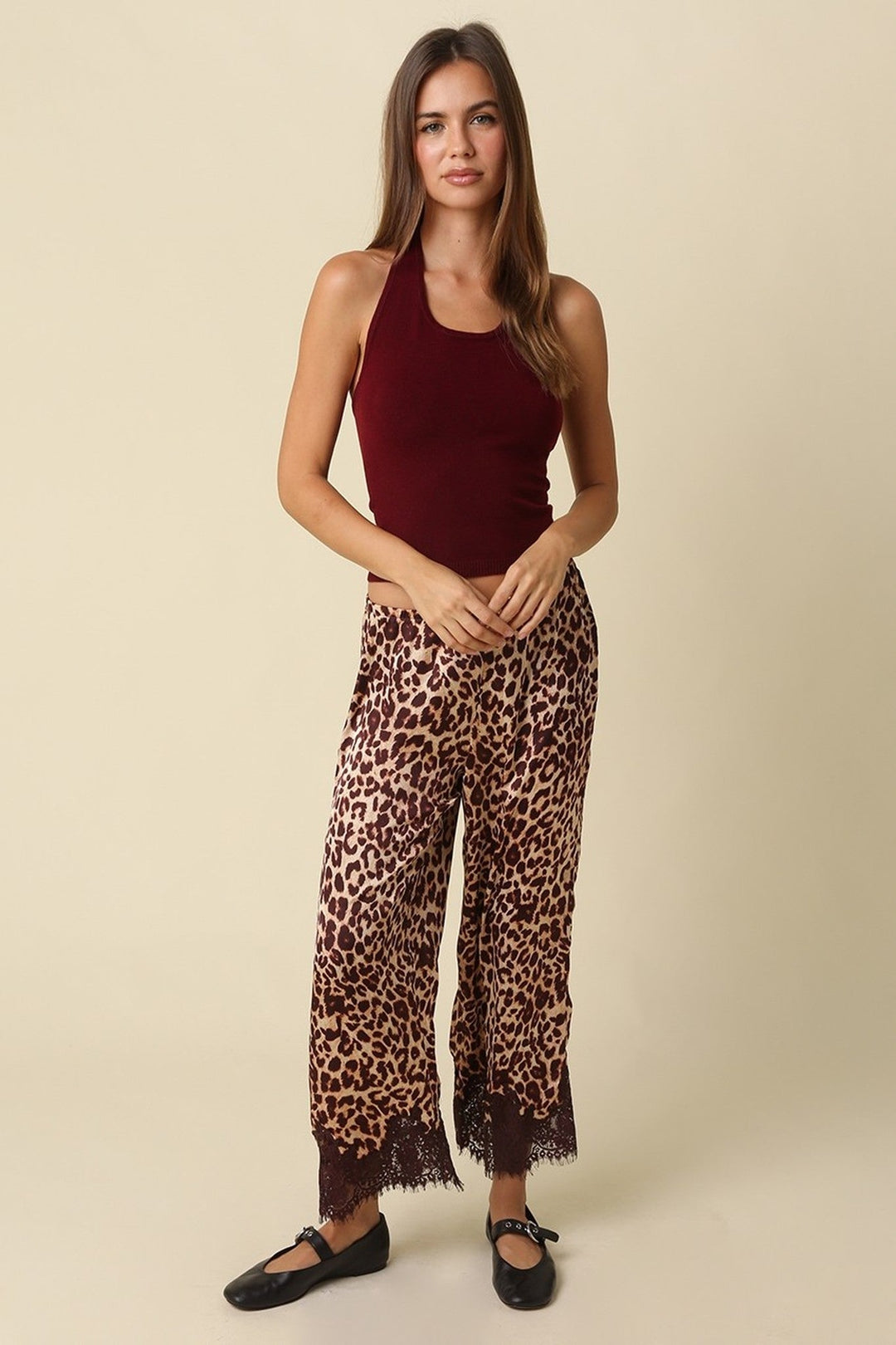 Burgundy Fitted Halter Knit Top - STYLED BY ALX COUTURETops