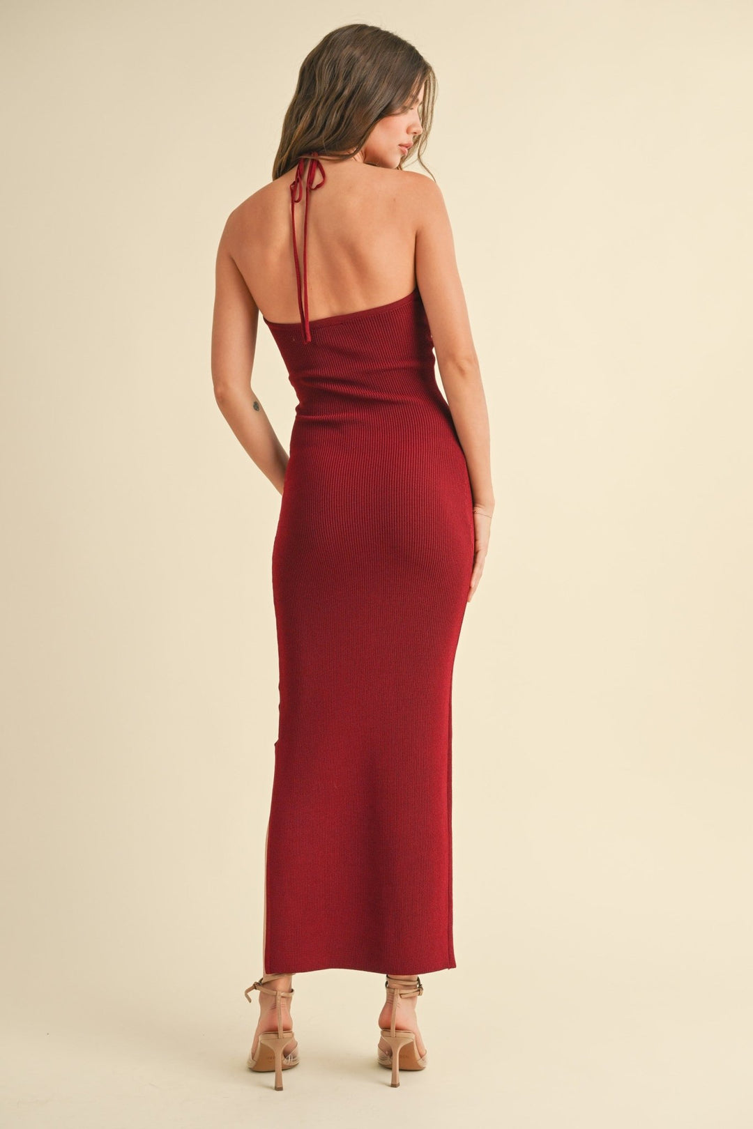 Burgundy Multiway Knit Midi Dress Burgundy Multiway Knit Midi Dress
