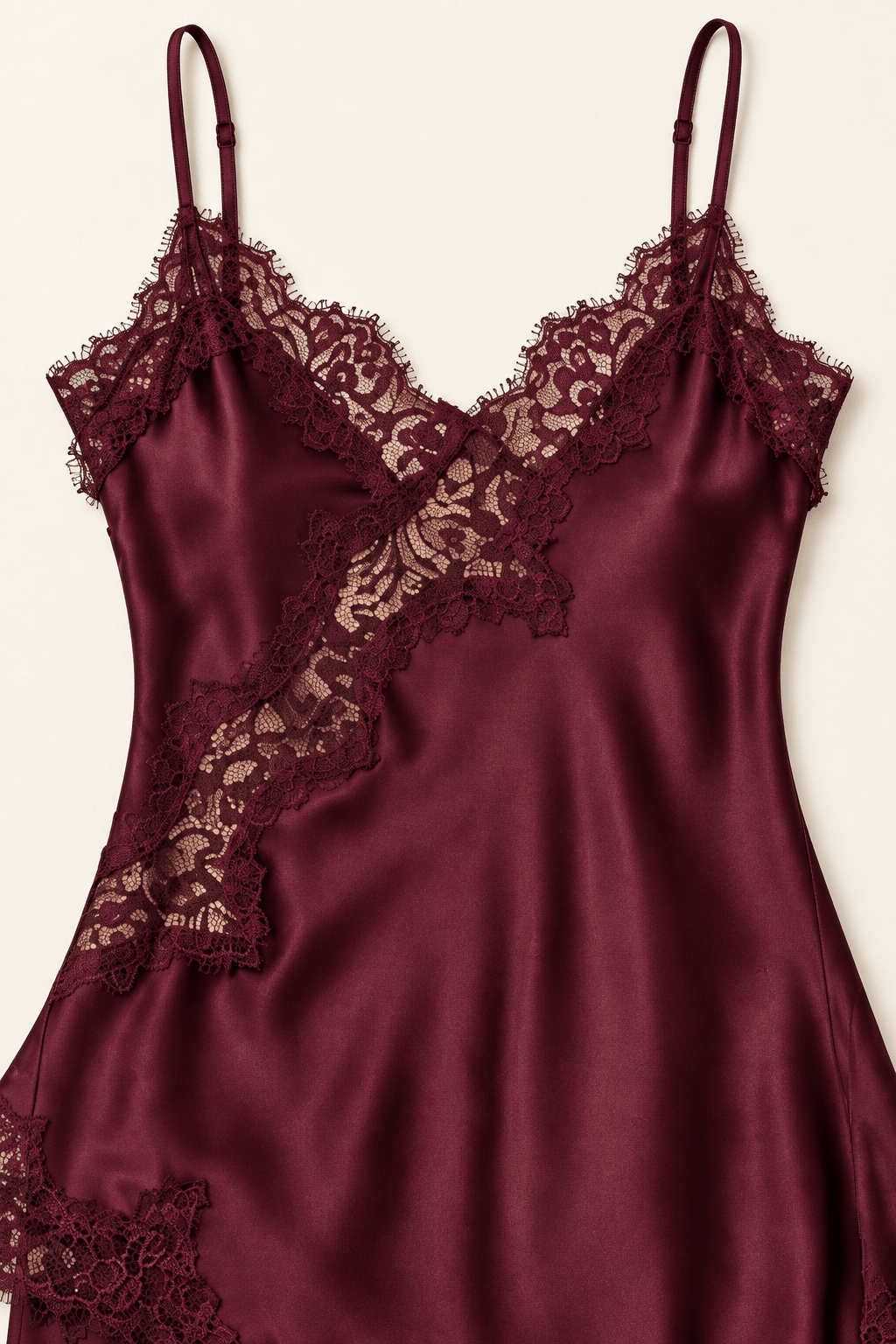 Burgundy Satin Lace Pants Set - STYLED BY ALX COUTUREOutfit Sets
