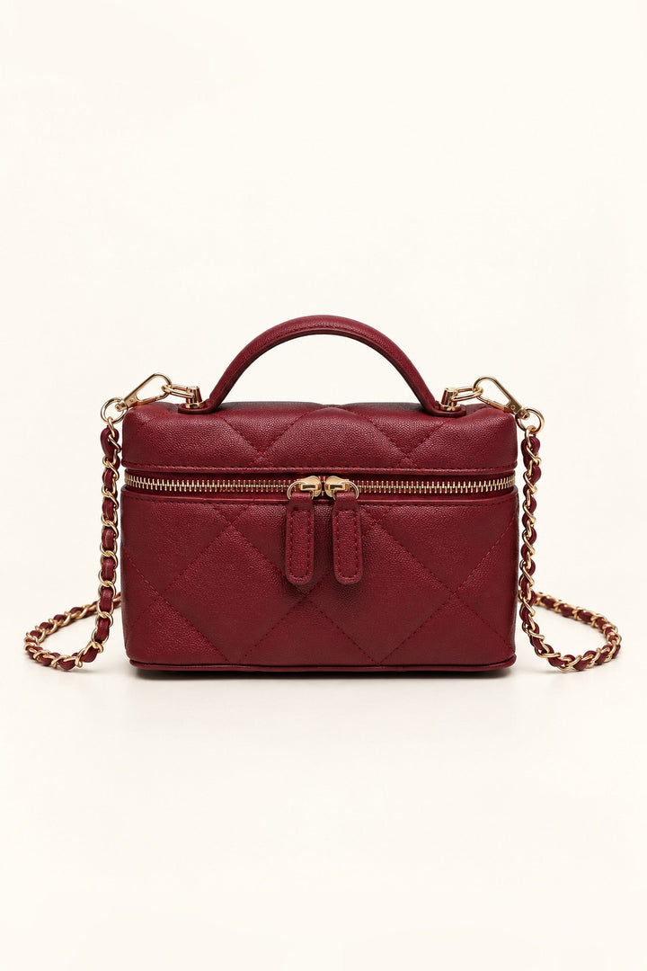 Burgundy Snow Quilted Crossbody - STYLED BY ALX COUTUREHandbags