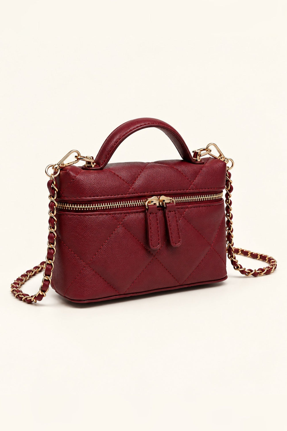 Burgundy Snow Quilted Crossbody - STYLED BY ALX COUTUREHandbags