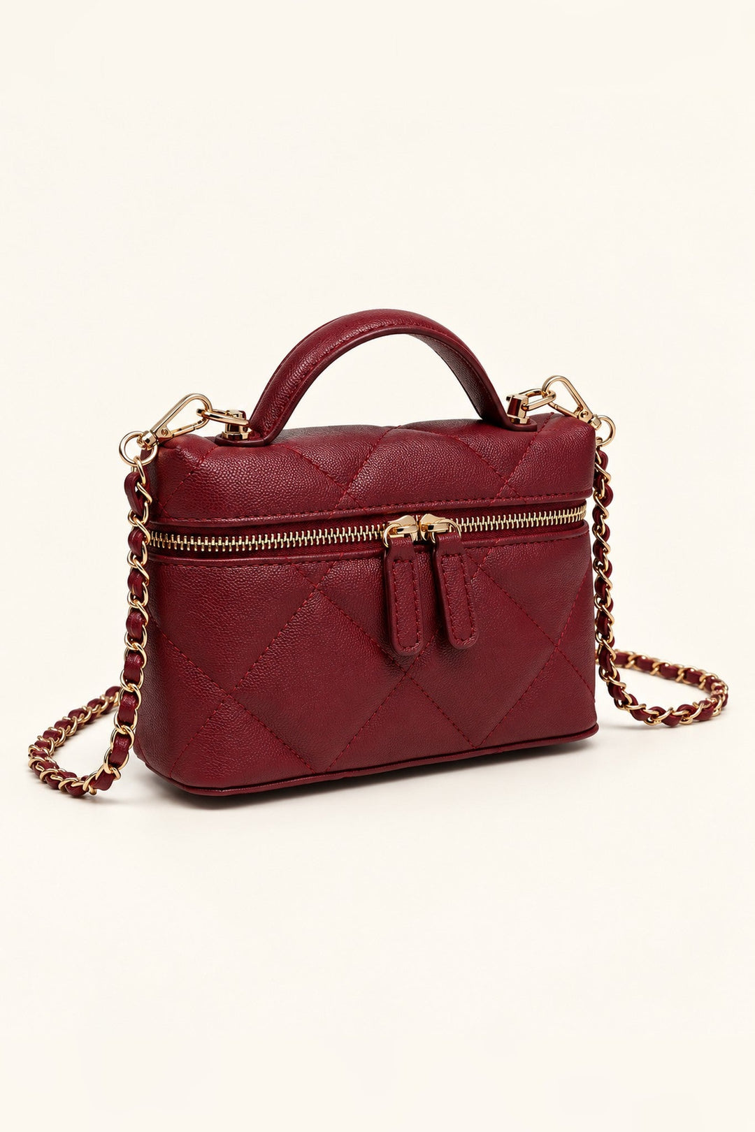 Burgundy Snow Quilted Crossbody - STYLED BY ALX COUTUREHandbags