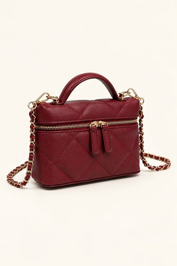 Burgundy Snow Quilted Crossbody - STYLED BY ALX COUTUREHandbags