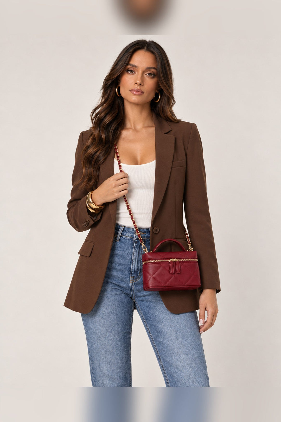 Burgundy Snow Quilted Crossbody - STYLED BY ALX COUTUREHandbags