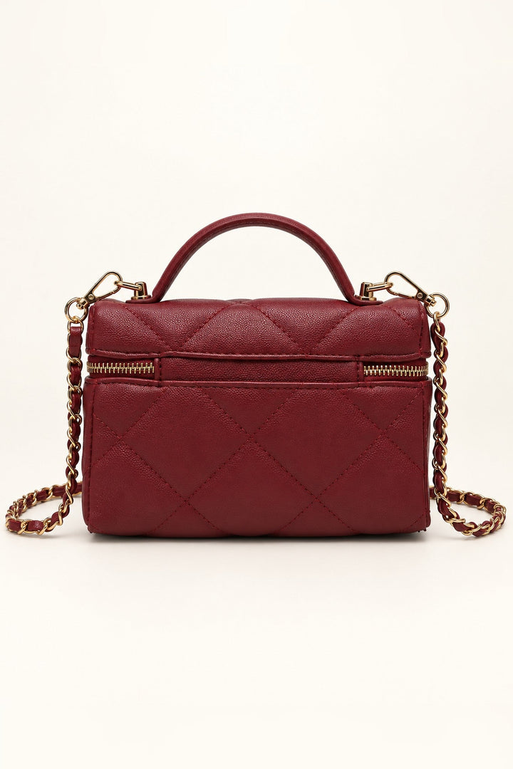 Burgundy Snow Quilted Crossbody - STYLED BY ALX COUTUREHandbags