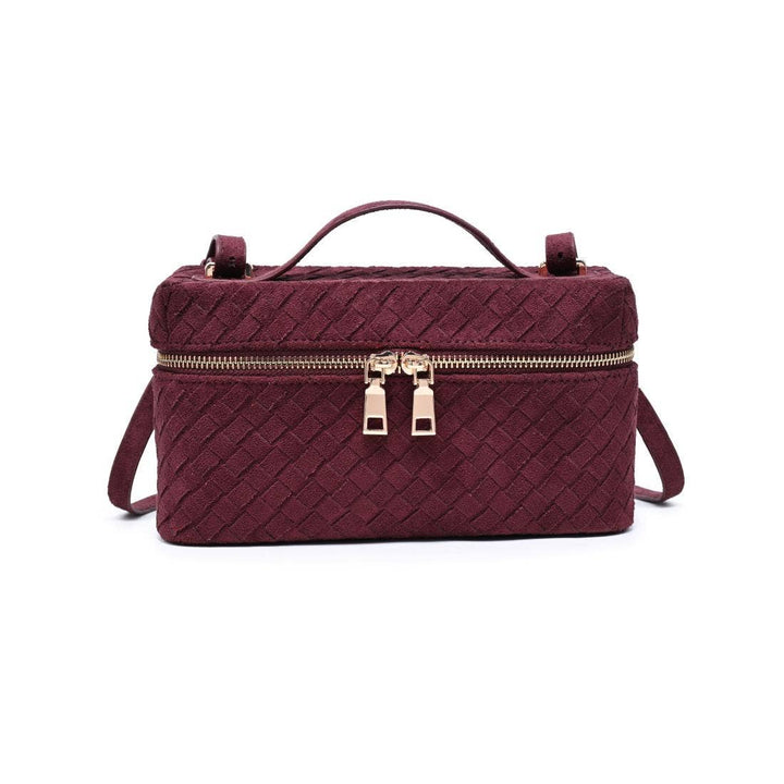 Burgundy Woven Faux Suede Crossbody - STYLED BY ALX COUTUREHandbags