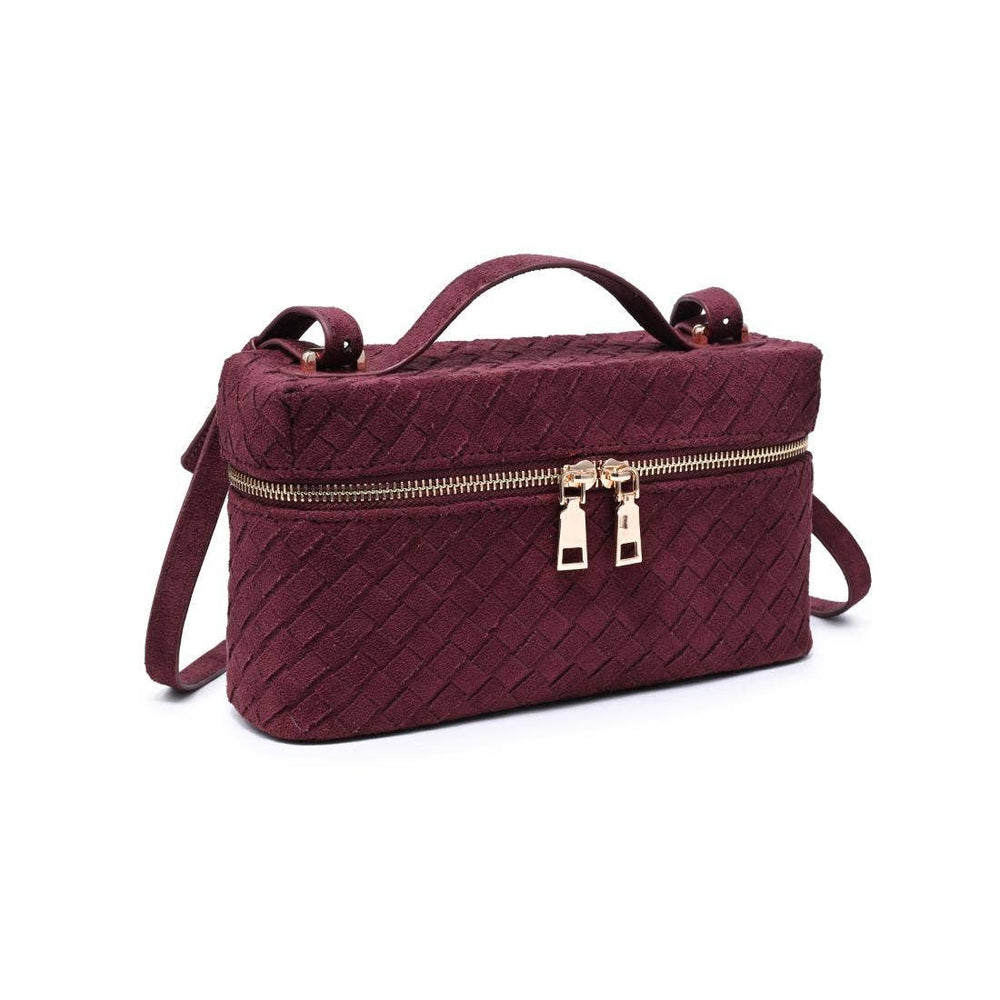 Burgundy Woven Faux Suede Crossbody - STYLED BY ALX COUTUREHandbags