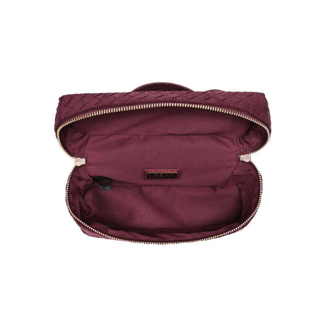 Burgundy Woven Faux Suede Crossbody - STYLED BY ALX COUTUREHandbags