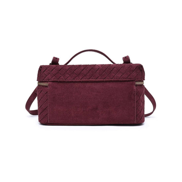 Burgundy Woven Faux Suede Crossbody - STYLED BY ALX COUTUREHandbags