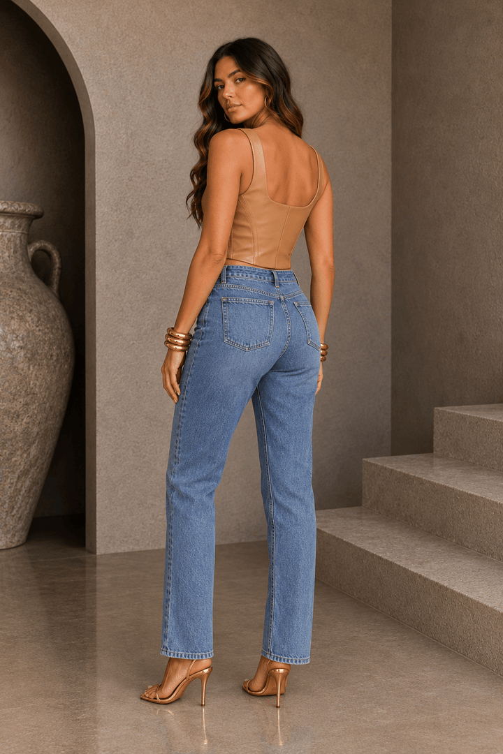 Camel Faux Leather Corsetry - STYLED BY ALX COUTUREShirts &amp; Tops