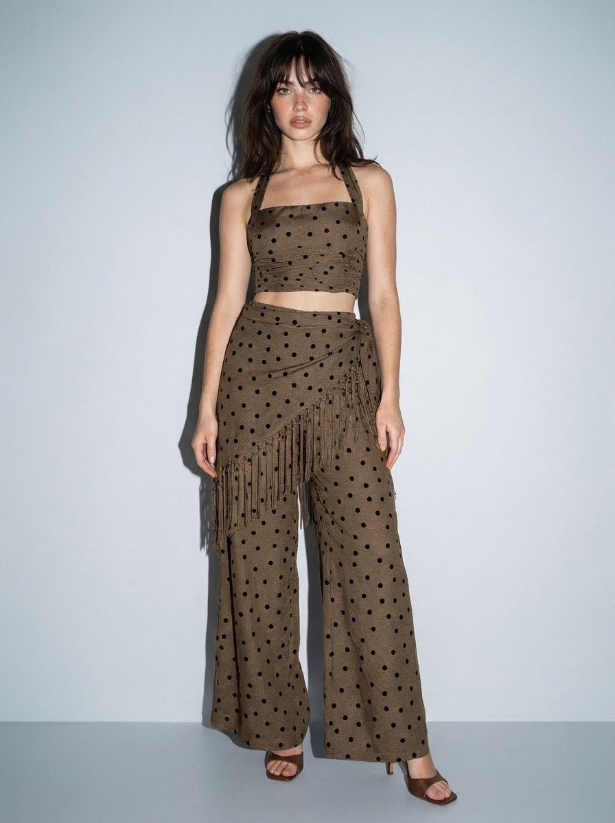 Cappuccino Polka Dot Pants Set - STYLED BY ALX COUTUREOutfit Sets