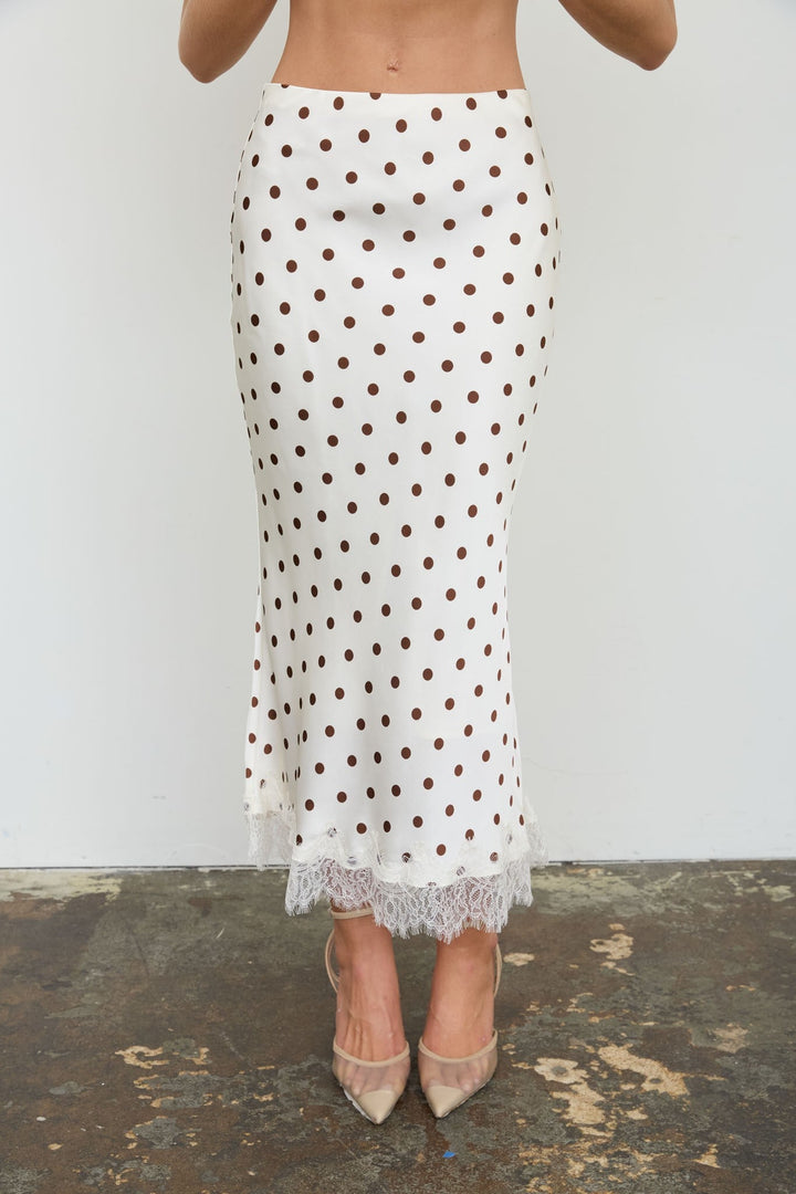 Champagne Polka Dot Pencil Skirt - STYLED BY ALX COUTURESkirts &amp; Skorts