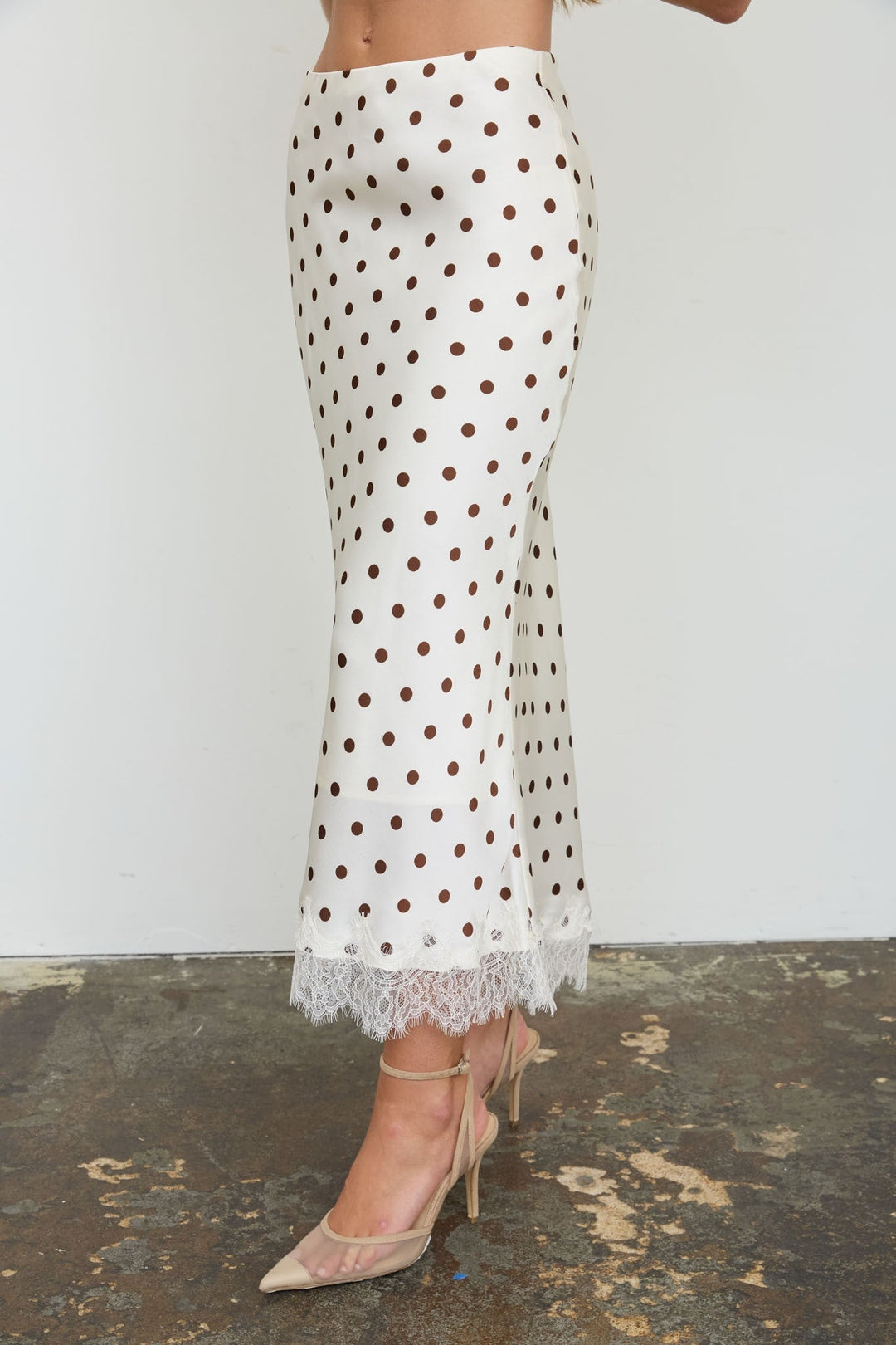 Champagne Polka Dot Pencil Skirt - STYLED BY ALX COUTURESkirts &amp; Skorts