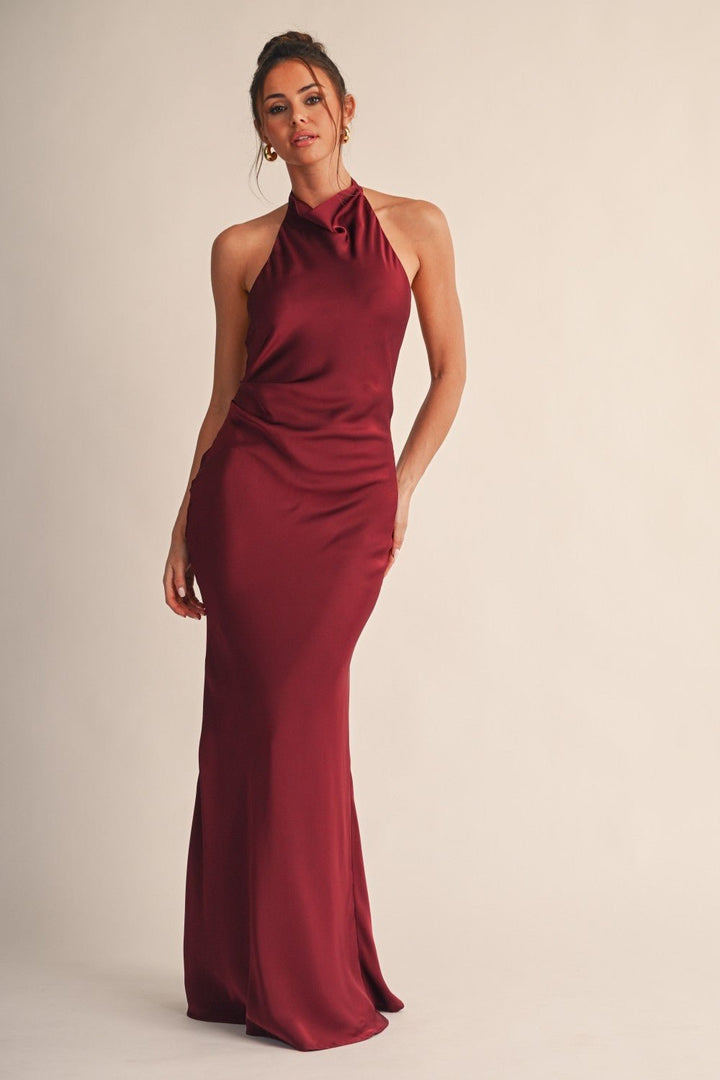 Cherry Halter Neck Maxi Dress - STYLED BY ALX COUTUREDresses