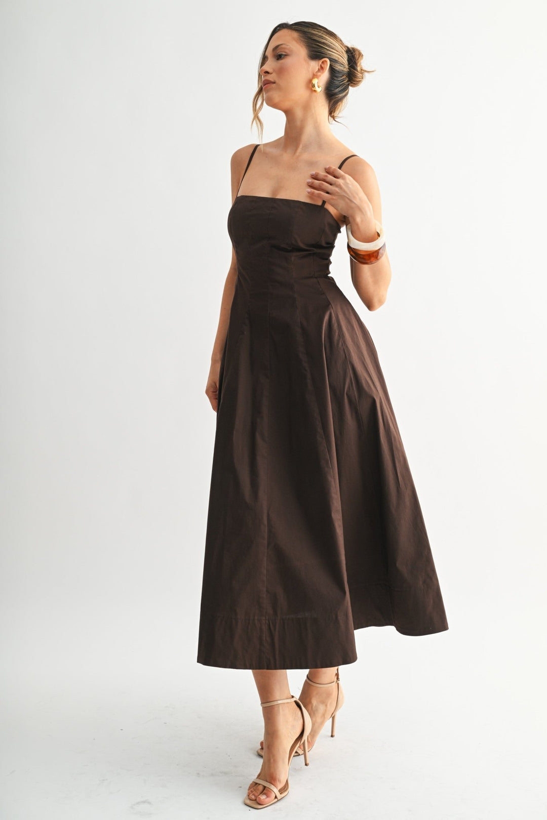 Chocolate Brown Contour Bloom Dress - STYLED BY ALX COUTUREDresses