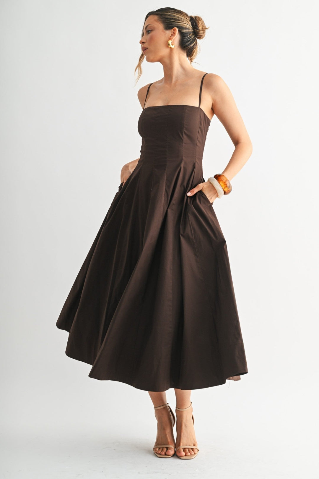 Chocolate Brown Contour Bloom Dress - STYLED BY ALX COUTUREDresses