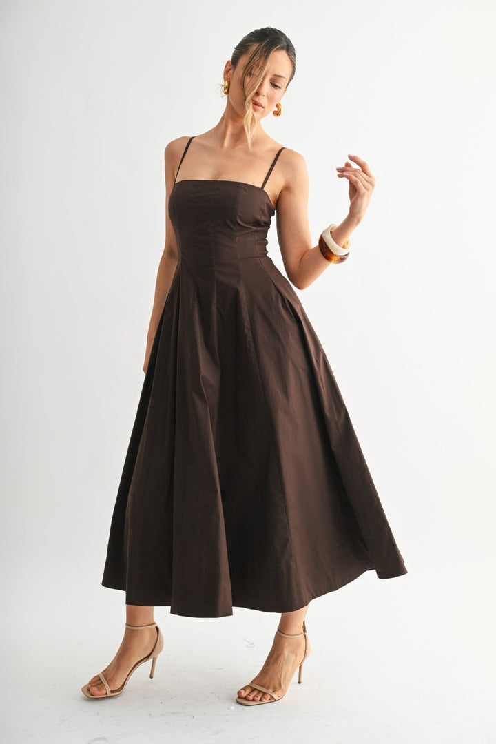 Chocolate Brown Contour Bloom Dress - STYLED BY ALX COUTUREDresses