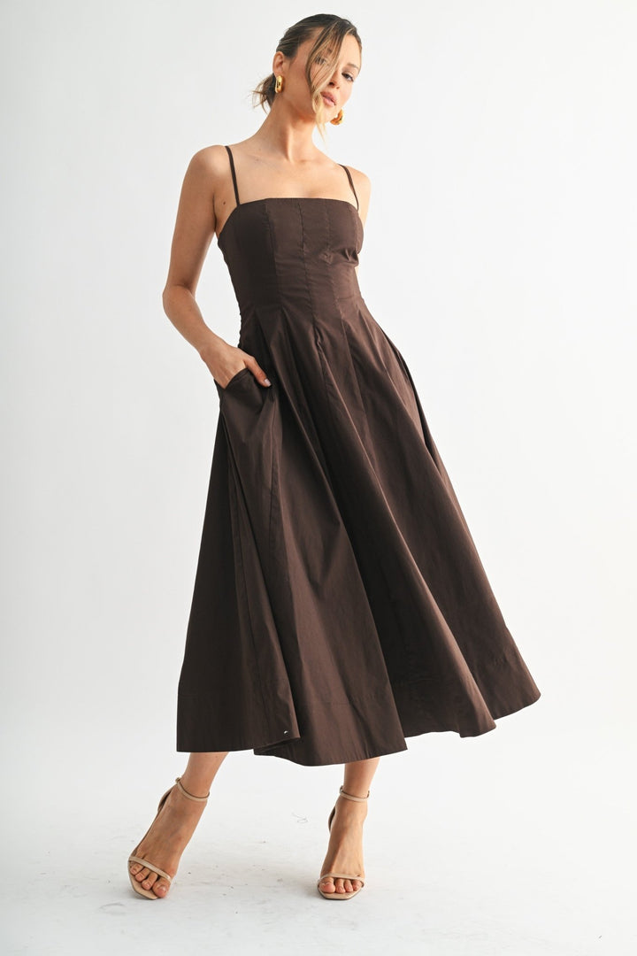 Chocolate Brown Contour Bloom Dress - STYLED BY ALX COUTUREDresses