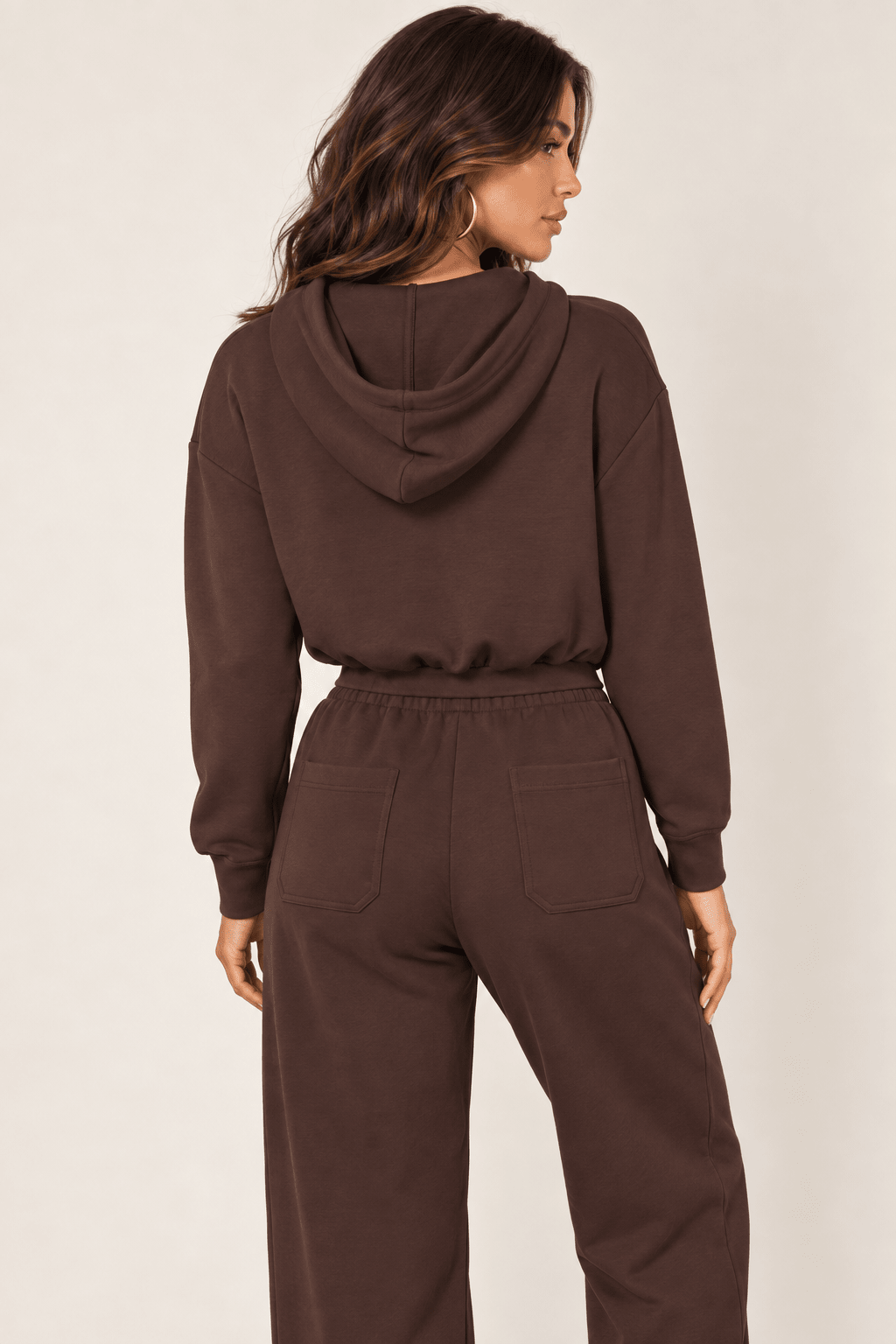 Chocolate Cropped Zip Hoodie - STYLED BY ALX COUTUREHoodies &amp; Sweatshirts
