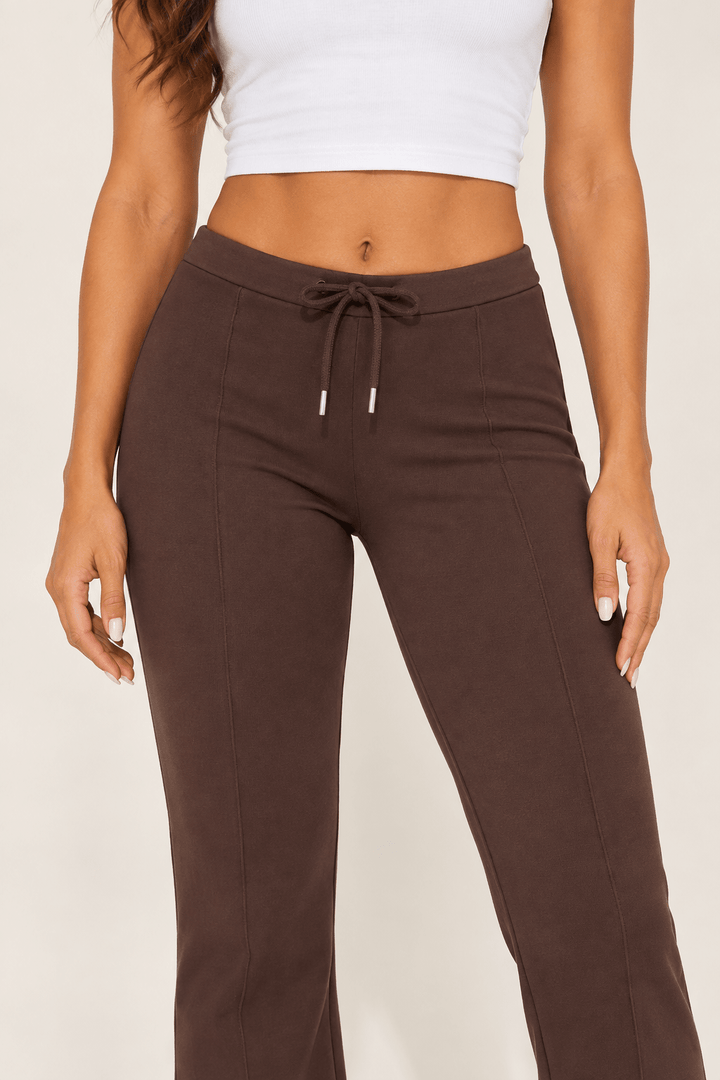 Chocolate Low Rise Flare Sweatpants - STYLED BY ALX COUTUREPants