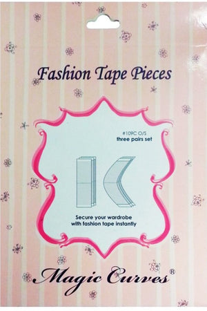 Clear fashion tape set with 6 pairs of curved and straight strips - STYLED BY ALX COUTURE