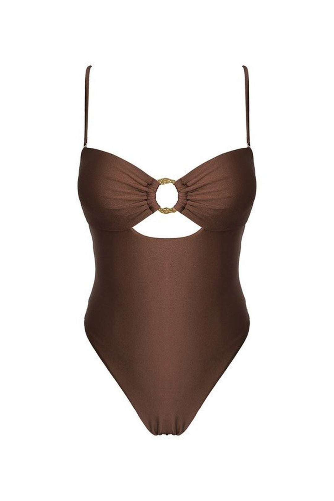 Cocoa Brown One Piece Swimsuit - STYLED BY ALX COUTURESwimwear