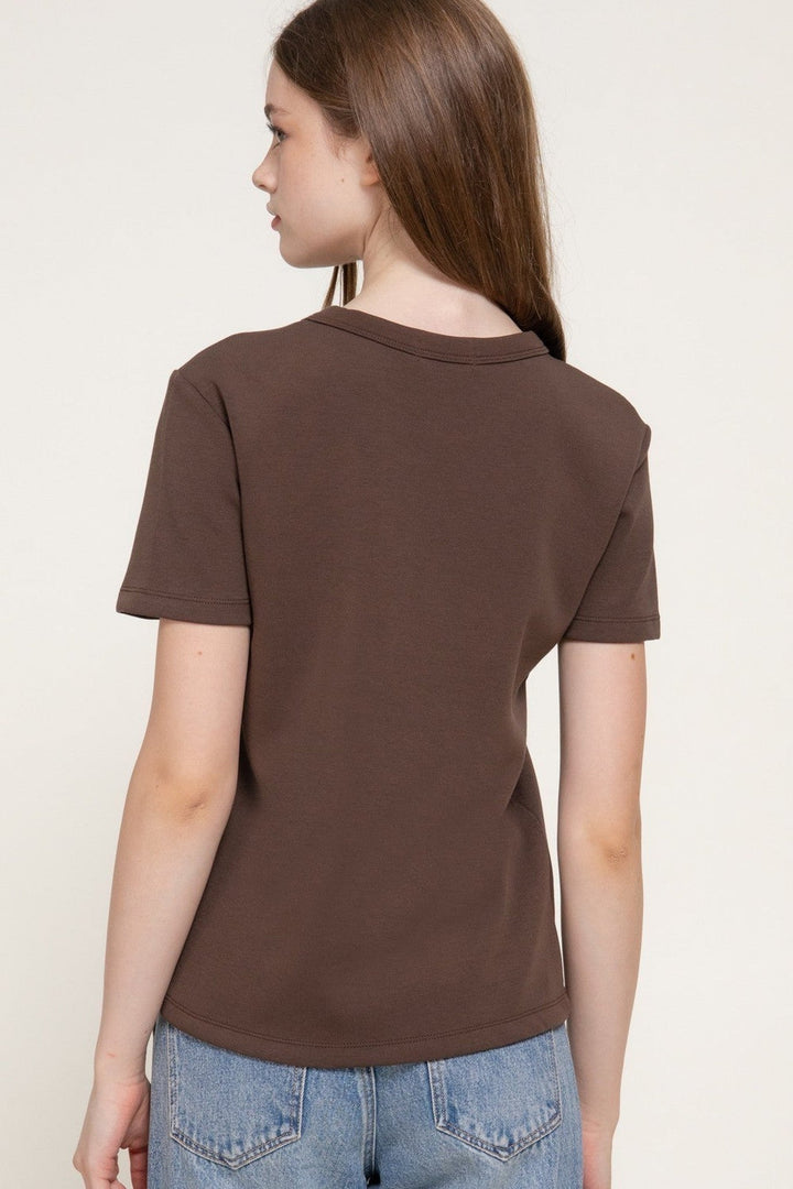 Cocoa Soft Knit Tee - STYLED BY ALX COUTURETops