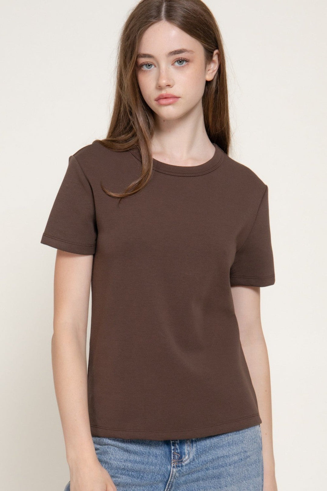 Cocoa Soft Knit Tee - STYLED BY ALX COUTURETops