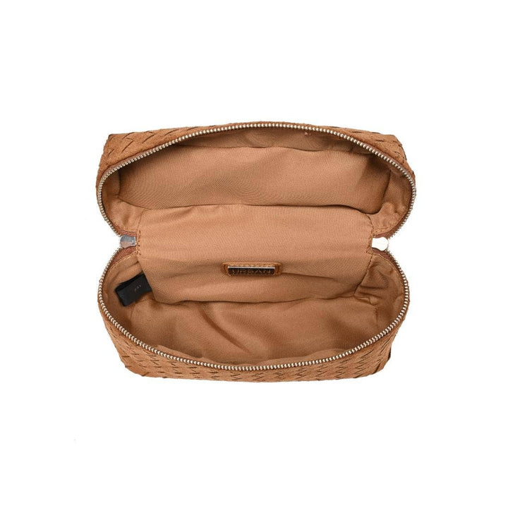 Cognac Woven Faux Suede Crossbody - STYLED BY ALX COUTUREHandbags