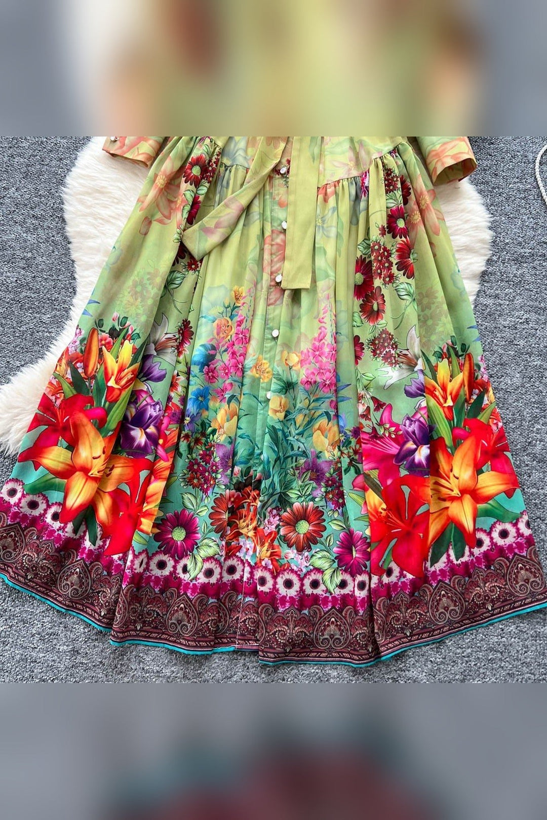 Colorful Balloon Sleeve Dress - STYLED BY ALX COUTUREDresses