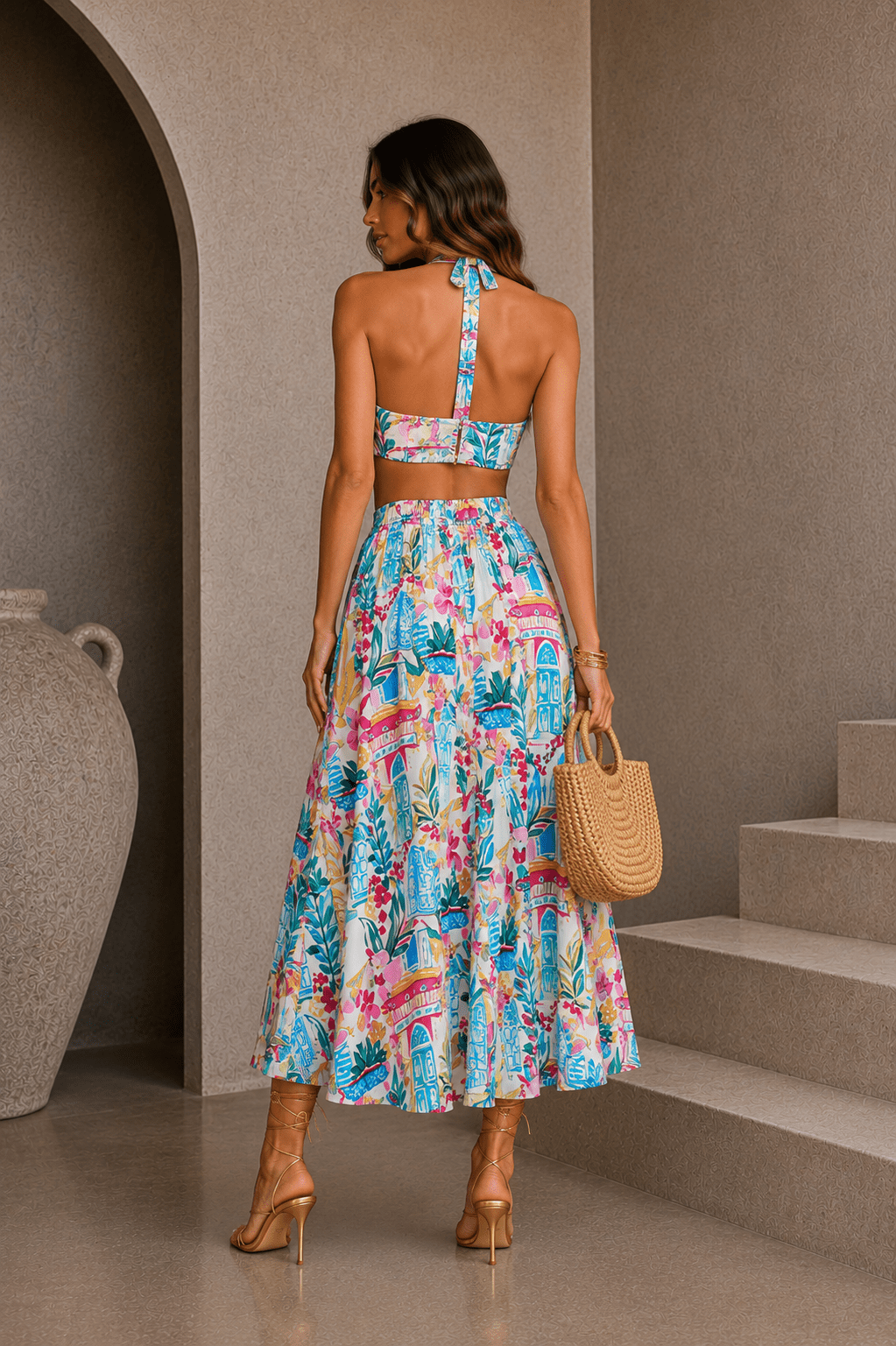 Colorful Floral Midi Skirt - STYLED BY ALX COUTURESkirt Set