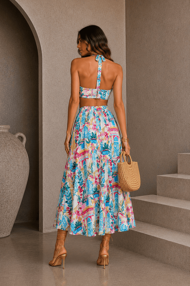 Colorful Floral Midi Skirt - STYLED BY ALX COUTURESkirt Set