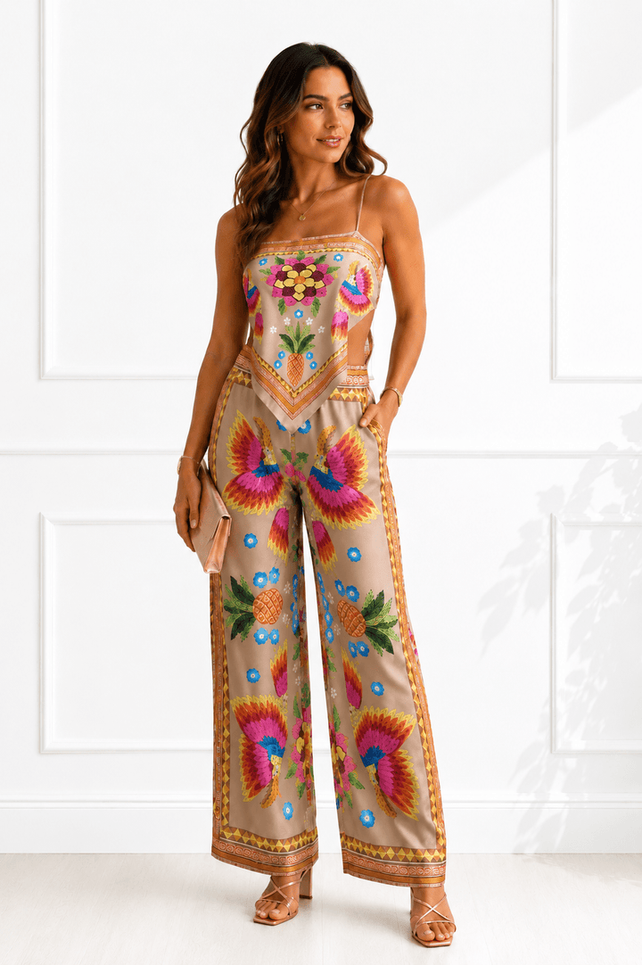 Colorful Printed Bandana Top Pant Set - STYLED BY ALX COUTUREOutfit Sets