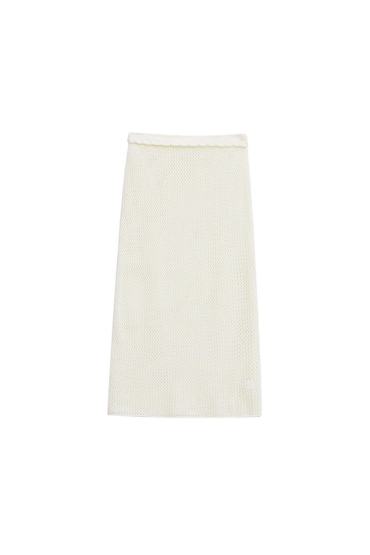 Cream Pearl Crochet Skirt Set - STYLED BY ALX COUTUREOutfit Sets