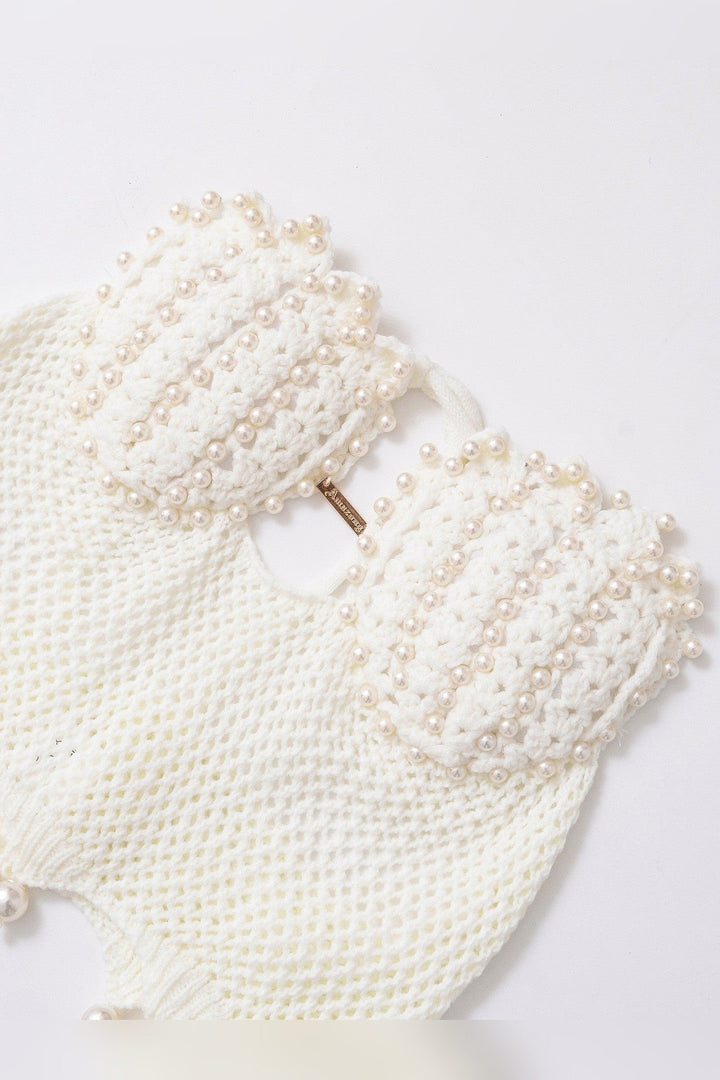 Cream Pearl Crochet Skirt Set - STYLED BY ALX COUTUREOutfit Sets
