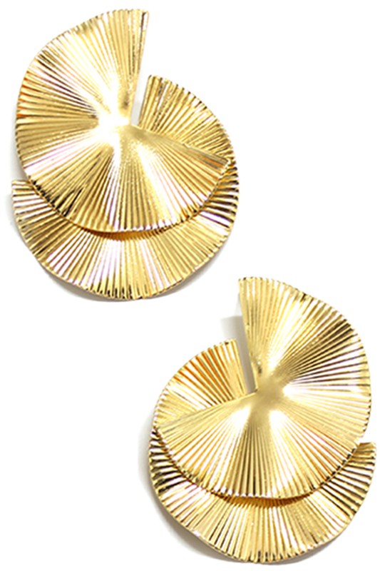 STYLED BY ALX COUTURE MIAMI BOUTIQUE Gold Textured Disc Earrings