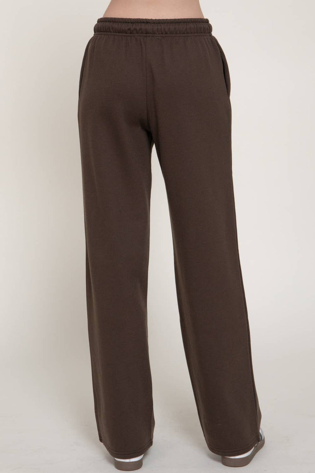Dark Brown Inner Fleece Straight Leg Joggers - STYLED BY ALX COUTUREPants
