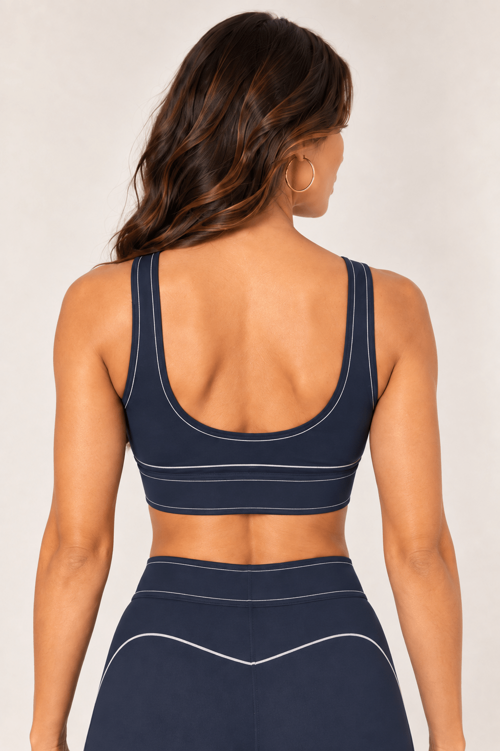 Dark Navy Contrast Thread Sports Bra - STYLED BY ALX COUTURESports Bra