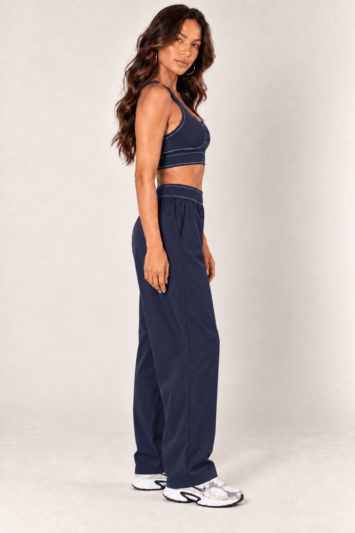 Dark Navy Contrast Thread Sports Bra - STYLED BY ALX COUTURESports Bra