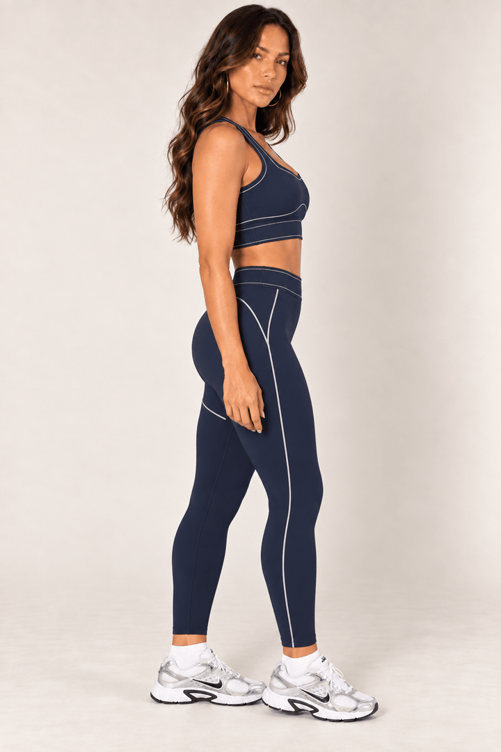 Dark Navy High Rise Contour Leggings - STYLED BY ALX COUTURELeggings