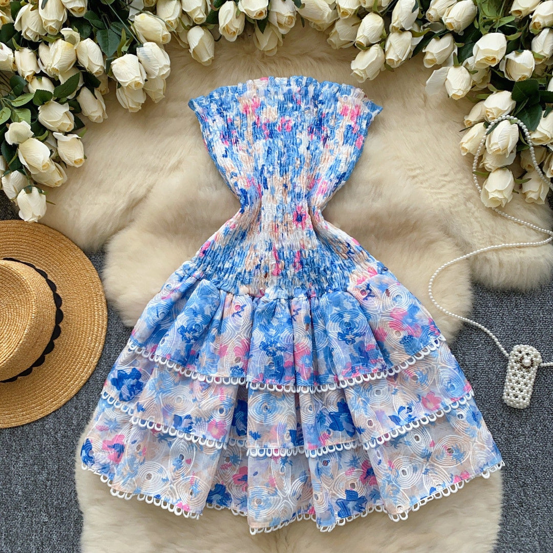 Embroidered Lace Tube Top Cake Skirt Dress STYLED BY ALX COUTURE Embroidered Lace Tube Top Cake Skirt Dress STYLED BY ALX COUTURE