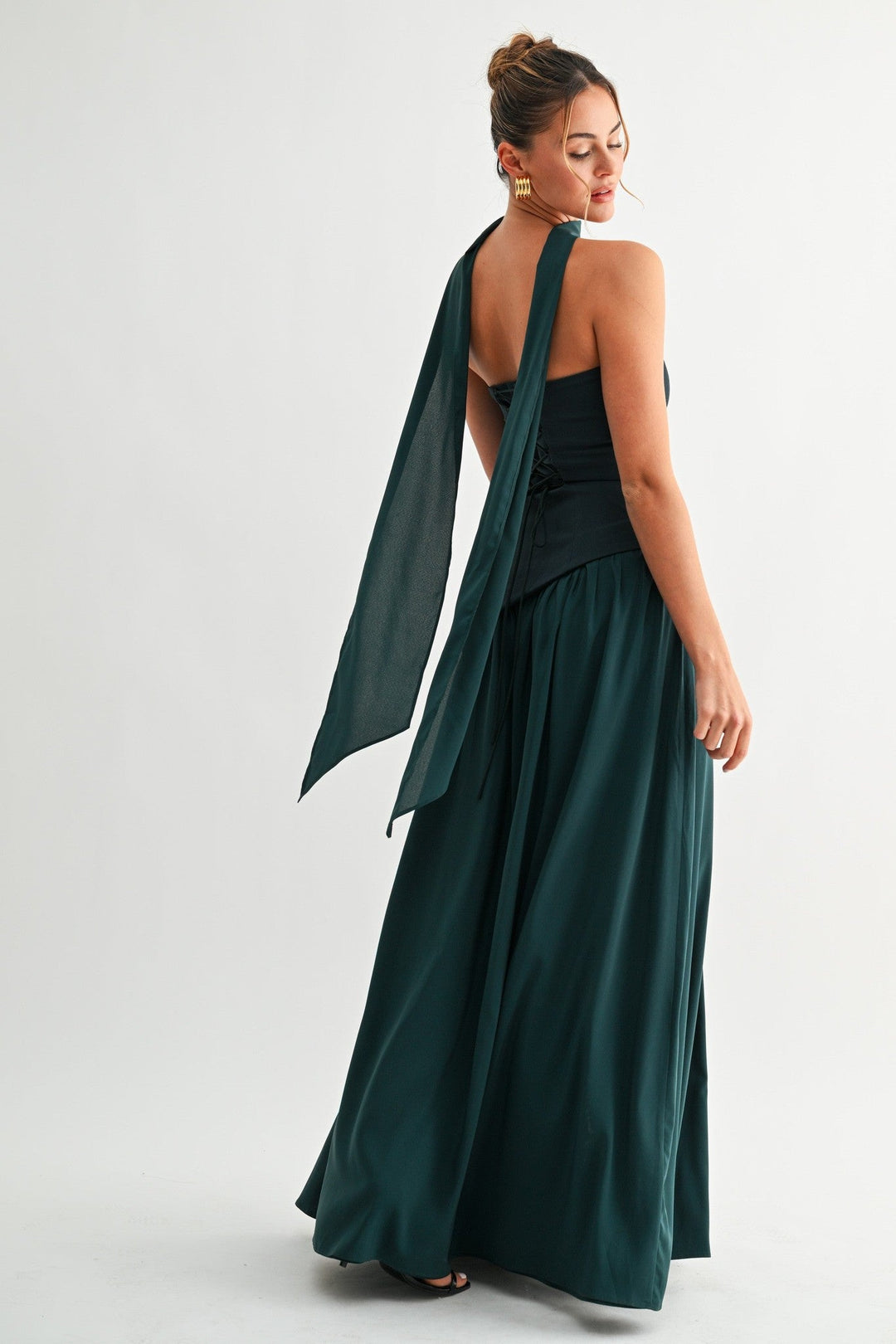 Emerald Lace-Up Corset Dress - STYLED BY ALX COUTUREDresses