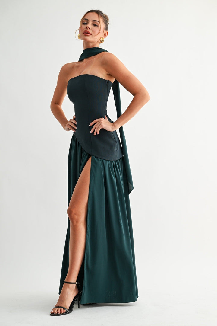 Emerald Lace-Up Corset Dress - STYLED BY ALX COUTUREDresses