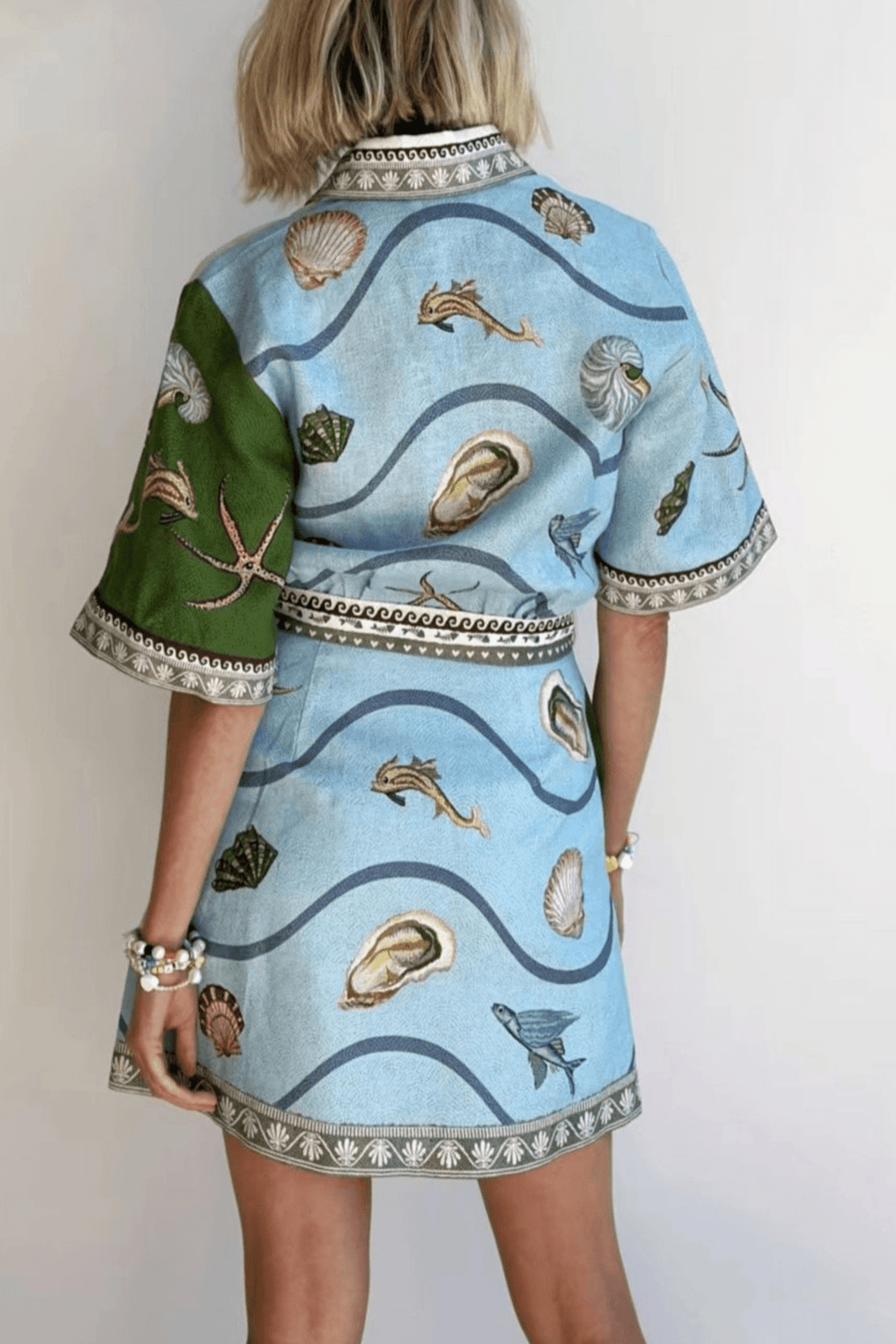 Exclusive Ocean Vibe Halobios Belted Shirt Dress - STYLED BY ALX COUTUREDresses