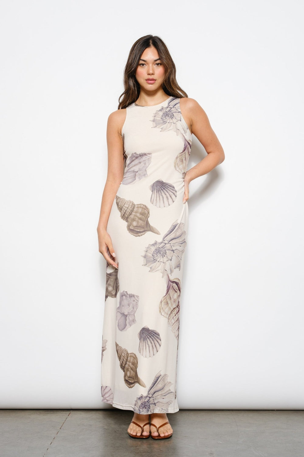 Exclusive Shell Print Mesh Maxi Dress - STYLED BY ALX COUTUREDresses
