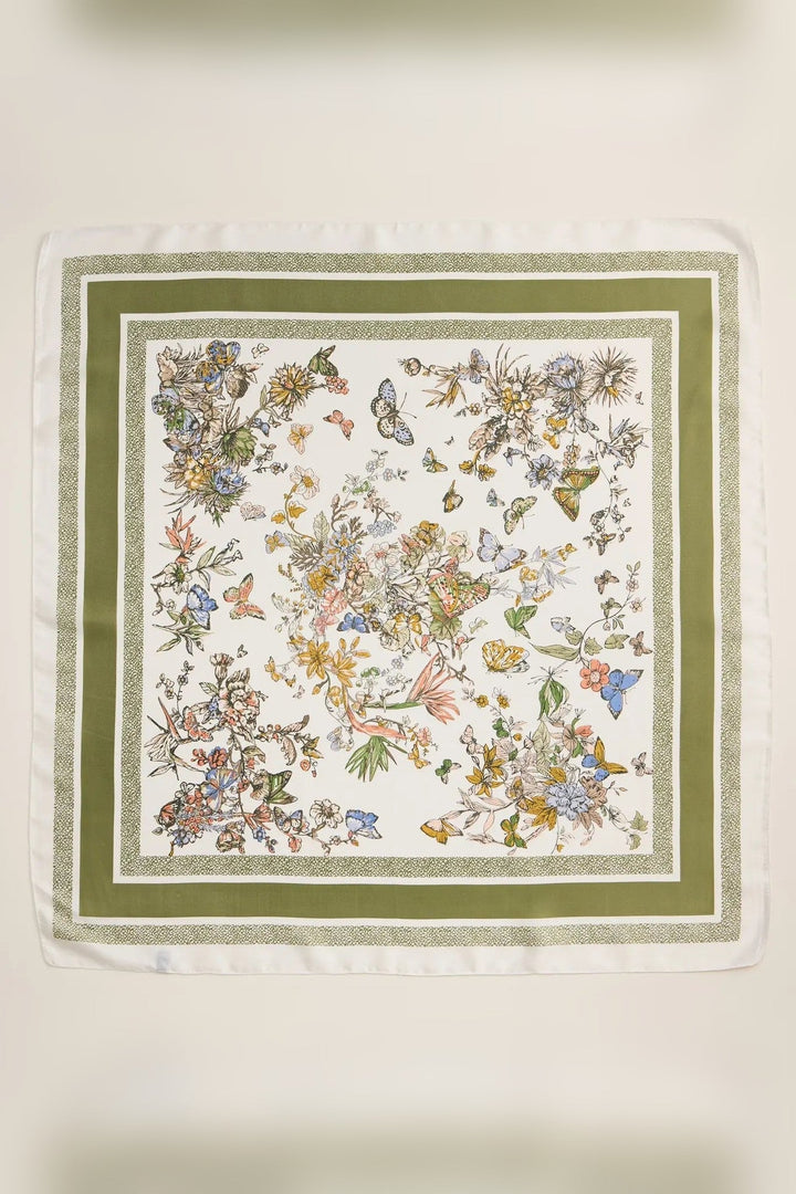 Floral Butterfly Silk Scarf - STYLED BY ALX COUTUREApparel &amp; Accessories