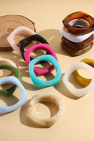Geometric square resin bracelet in a vibrant colourway