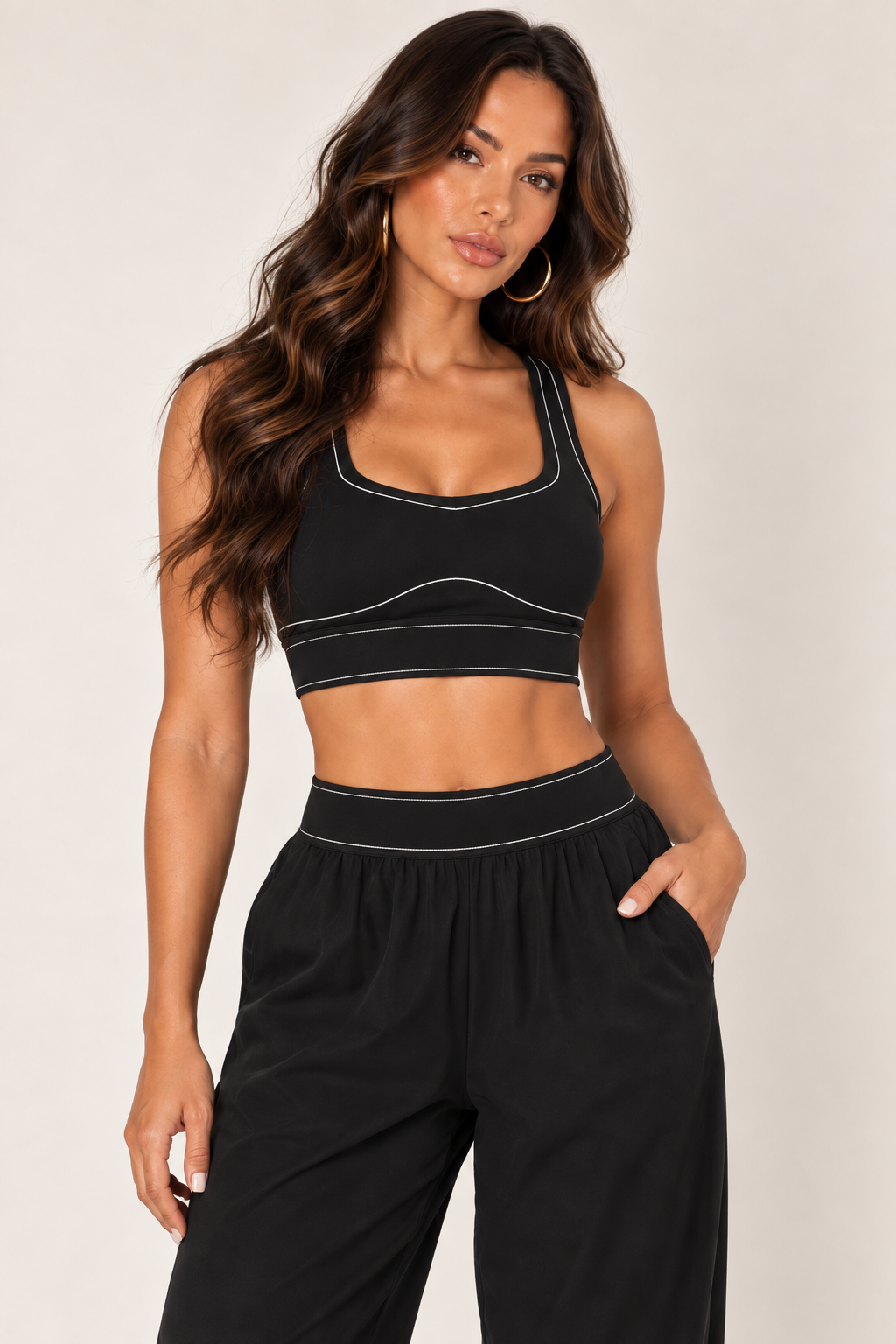 Black sports bra — bra three quarter; coordinating pieces sold separately